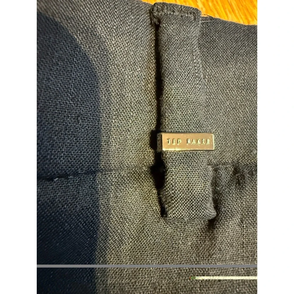 Ted Baker Kimmel Linen Blend Pants 38R Navy Slim Elastic Waist Mens NWT